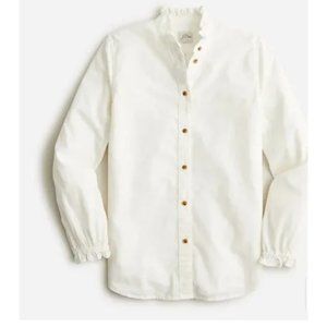 J.Crew Classic-fit ruffleneck shirt in corduroy Size 6 NWOT